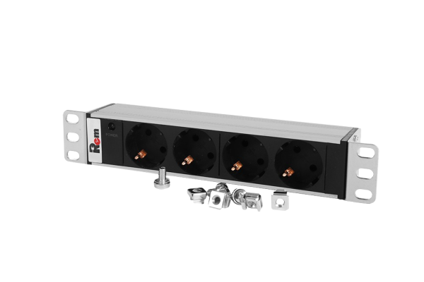 Гор блок розеток Rem-10, 1×10A, инд, 4S, 10", вход C14