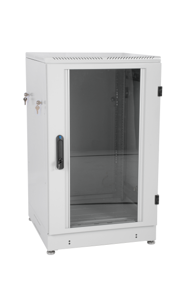 Шкаф телекоммуникационный напольный 18U (600 × 800) дверь стекло, цвет черный