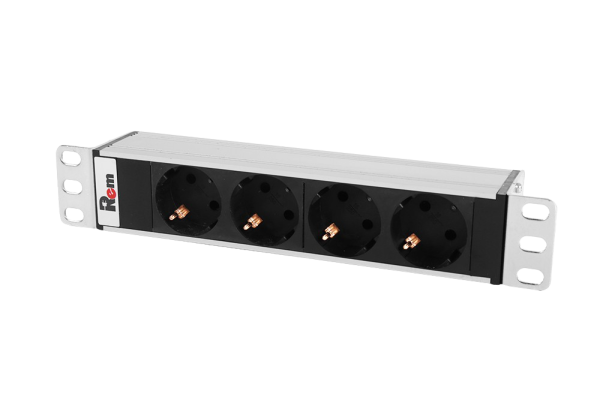 Гор блок розеток Rem-10, 1×10A, 4S, 10", вход C14