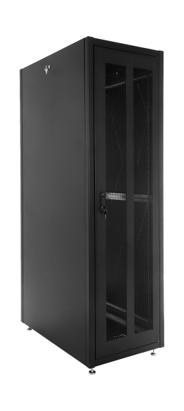 Шкаф телекоммуникационный напольный ЭКОНОМ 48U (600 × 800) дверь перфорированная 2 шт., цвет черный