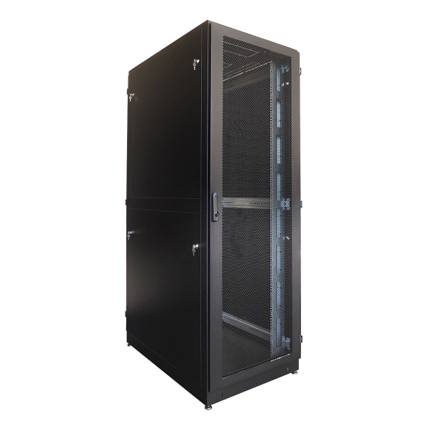 Шкаф серверный напольный 48U (800 × 1200) двойные перфорированные двери 2 шт.