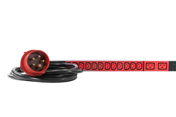 Верт блок розеток Rem-3x16, 3×16A, инд, 36C13, 6C19, 1420мм, шнур 3м IEC309