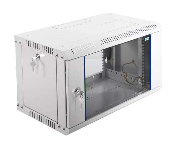 Шкаф телекоммуникационный настенный разборный ЭКОНОМ 6U (600 × 350) дверь стекло