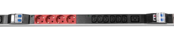 Верт блок розеток Rem-3×32, 3×32A, 6 авт, инд, 12S, 18C13, 3C19, 1820мм, шнур 3м IEC309
