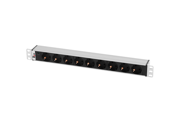Гор блок розеток Rem-10, 1×10A, инд, 9S, 19", вход C14