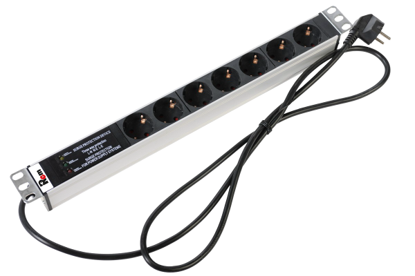 Гор блок розеток Rem-16, 1×16A, фил, инд, 7S, 19", шнур 3м
