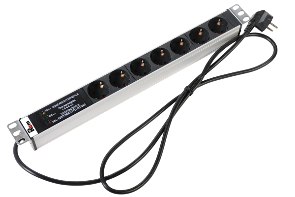 Гор блок розеток Rem-16, 1×16A, фил, инд, 7S, 19", шнур 1,8м