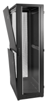 Шкаф телекоммуникационный напольный 42U (600 × 1000) дверь стекло, цвет черный