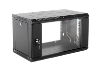 Шкаф телекоммуникационный настенный разборный ЭКОНОМ 9U (600 × 650) дверь стекло, цвет черный