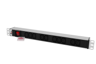 Гор блок розеток Rem-10, 1×10A, выкл, 10C13, 19", вход C14