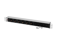 Гор блок розеток Rem-10, 1×10A, инд, 6S, 5C13, 19", вход C14