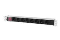 Гор блок розеток Rem-10, 1×10A, выкл, 8S, 19", вход C14